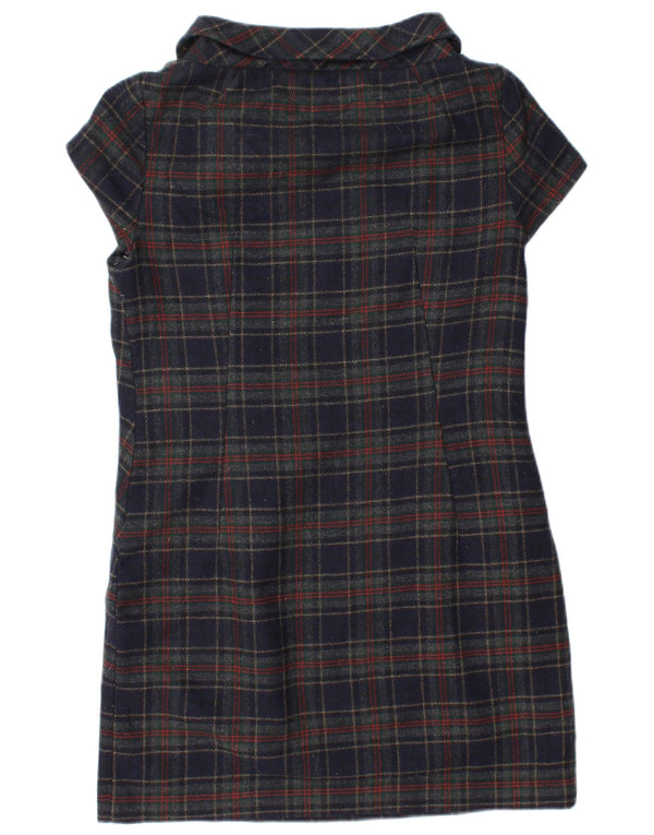 FRENCH CONNECTION Womens Sheath Dress UK 10 Small Navy Blue Check