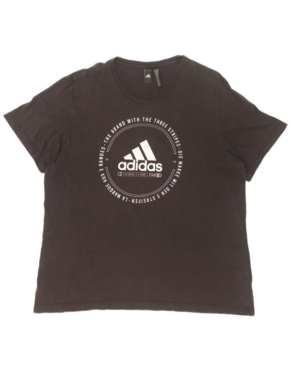 Adidas Mens Graphic T-Shirt Top XL Black Cotton