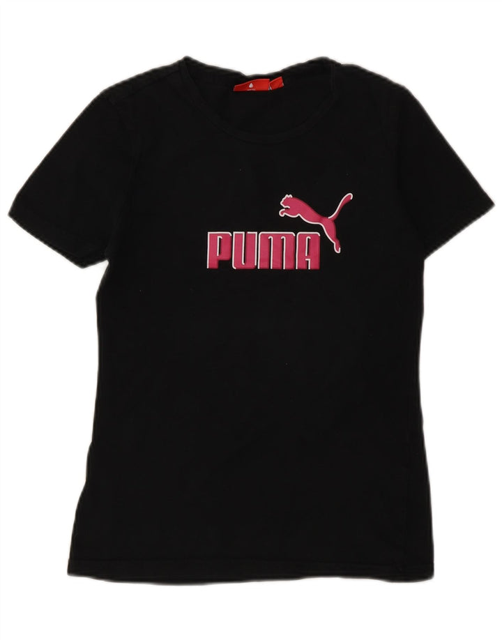 Puma Girls Graphic T-Shirt Top 11-12 Years Black
