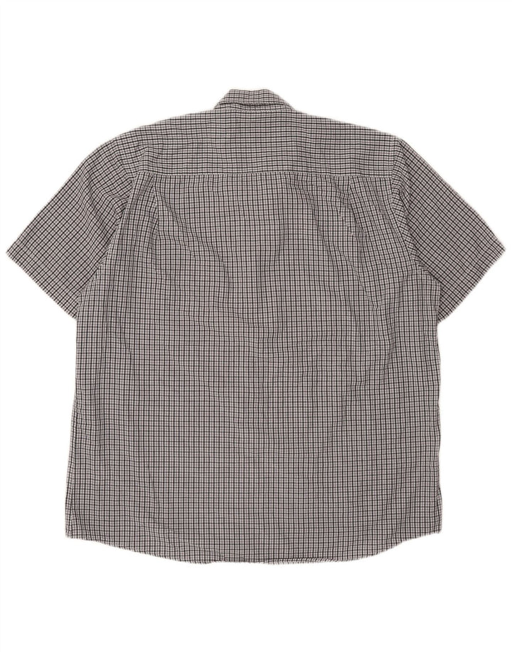 Pierre Cardin Mens Short Sleeve Regular Fit Shirt 3XL Grey Check Polyester