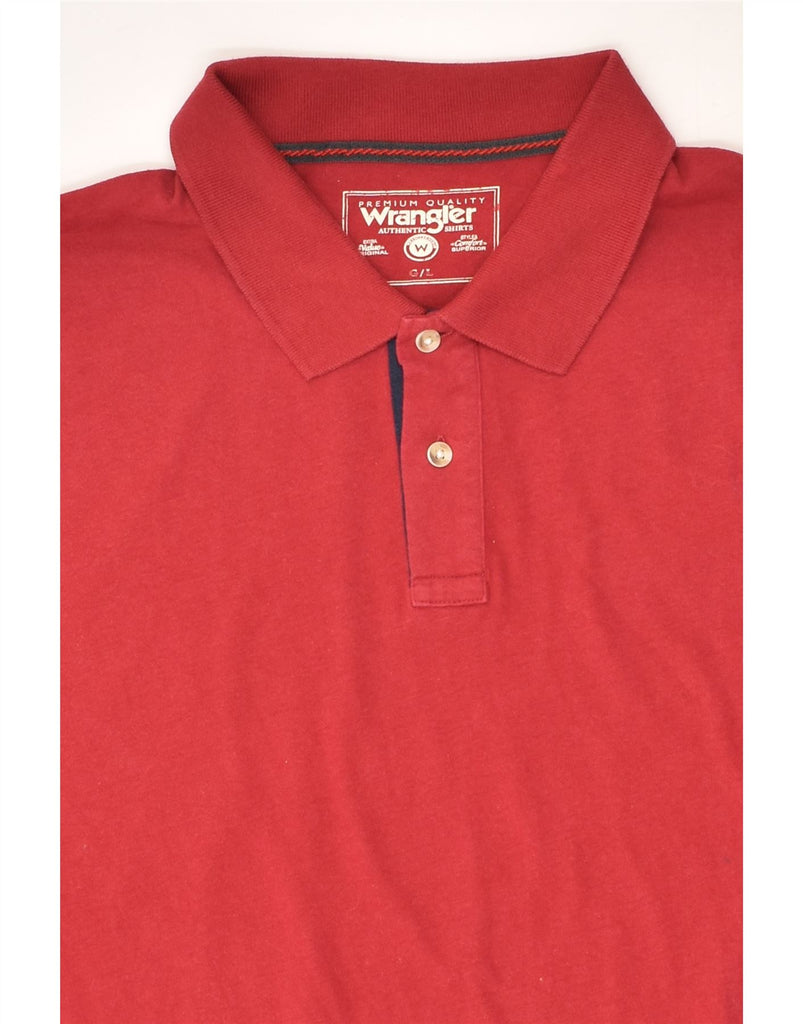 WRANGLER Mens Polo Shirt Large Red Cotton | Vintage Wrangler | Thrift | Second-Hand Wrangler | Used Clothing | Messina Hembry 