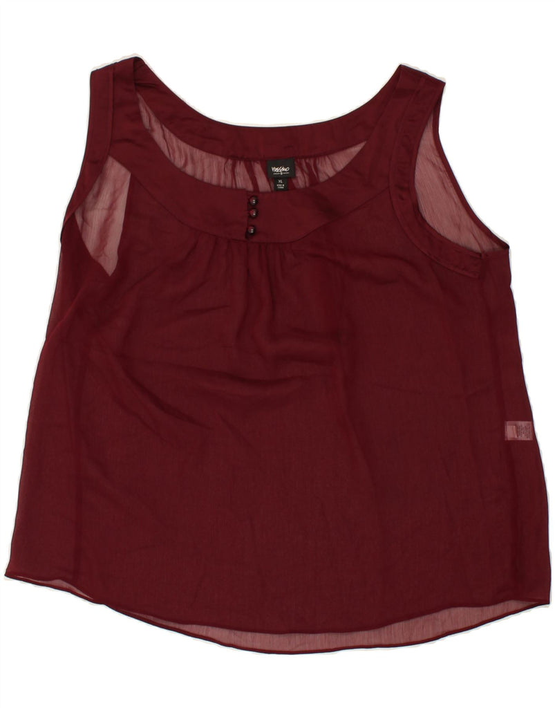 MOSSIMO Womens See Through Sleeveless Blouse Top UK 18 XL Burgundy Vintage Mossimo and Second-Hand Mossimo from Messina Hembry 
