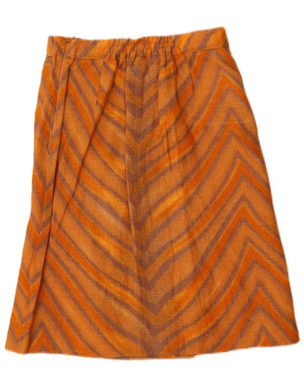 STIZZOLI Womens A-Line Skirt IT 42 Medium W28 Orange Striped Viscose