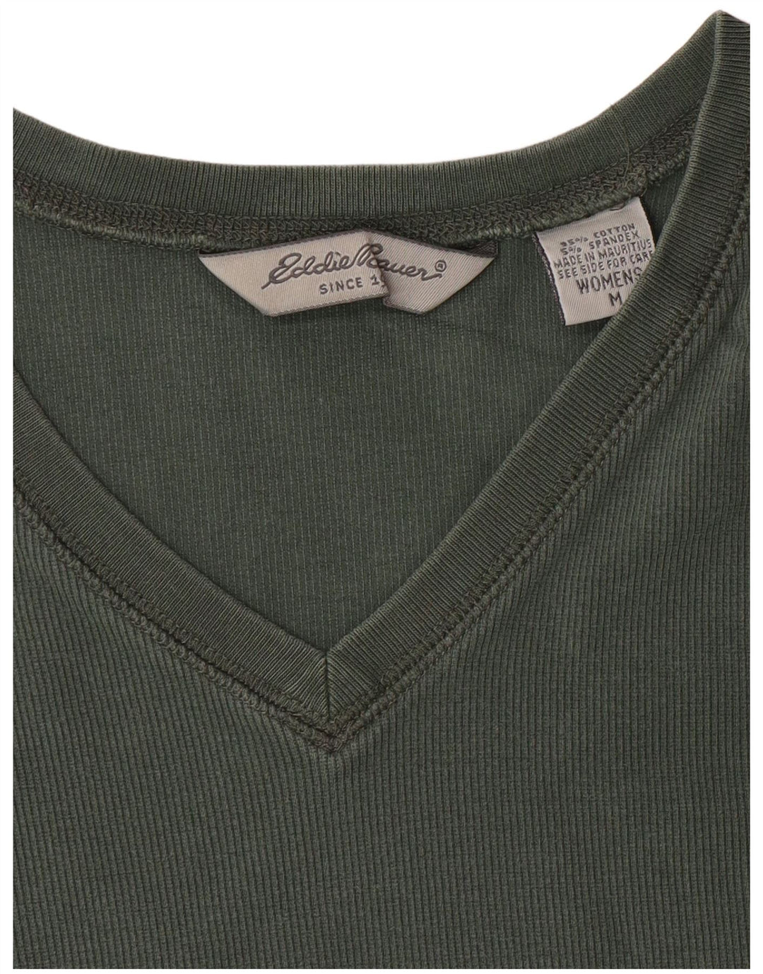 EDDIE BAUER Womens T-Shirt Top UK 14 Medium Green Cotton