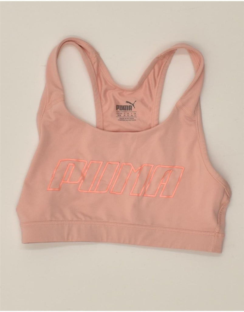 PUMA Womens Graphic Sport Bra Top UK 12 Medium Pink | Vintage Puma | Thrift | Second-Hand Puma | Used Clothing | Messina Hembry 