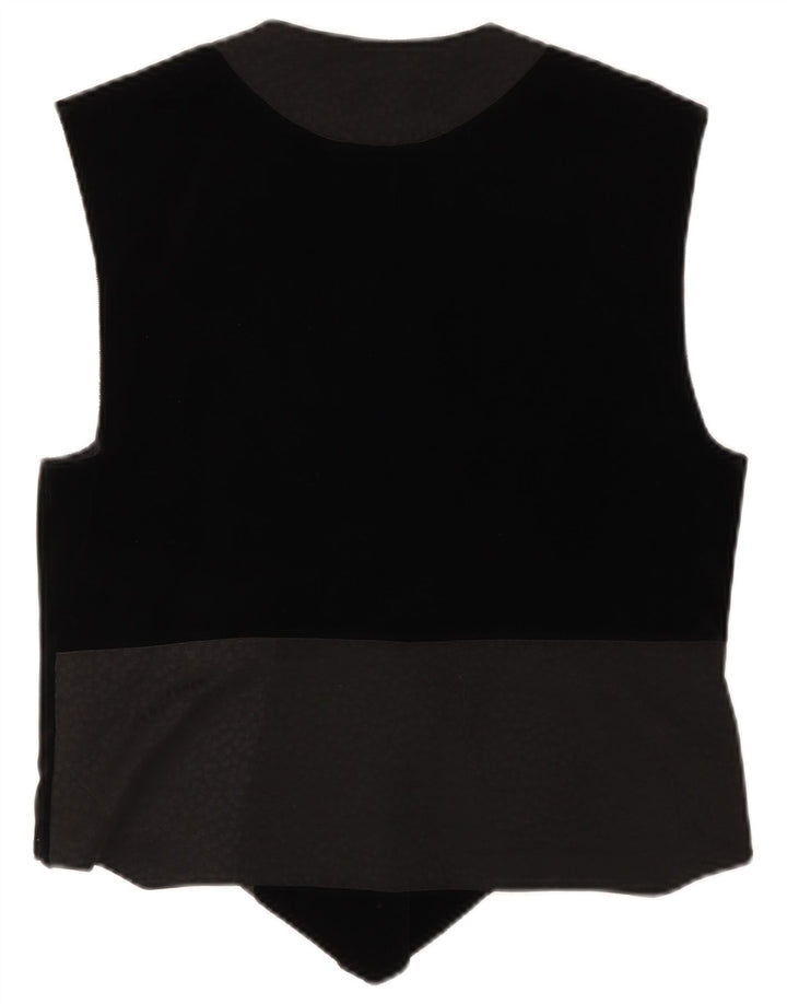 PITTI Womens Graphic Waistcoat EU 40 Medium Black Linen