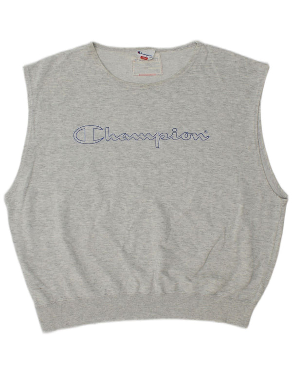 Champion Womens Oversized Graphic Sweatshirt Jumper UK 16 Large Grey