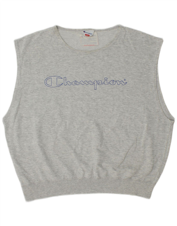 Champion Womens Oversized Graphic Sweatshirt Jumper UK 16 Large Grey