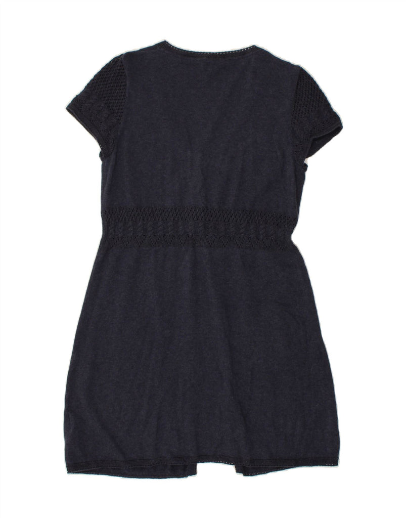 FAT FACE Womens Longline Cardigan Sweater UK 12 Medium Navy Blue Vintage Fat Face and Second-Hand Fat Face from Messina Hembry 
