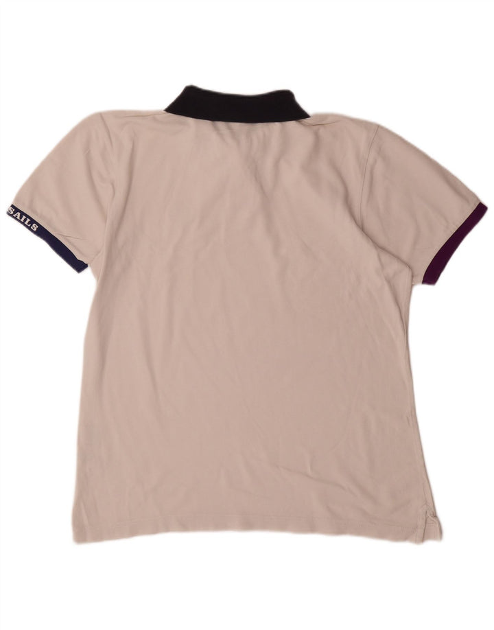 North Sails Mens Rugby Polo Shirt Medium White Cotton