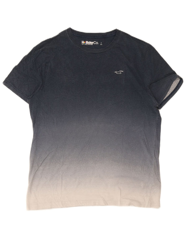 Hollister Mens T-Shirt Top Large Blue Tie Dye Cotton