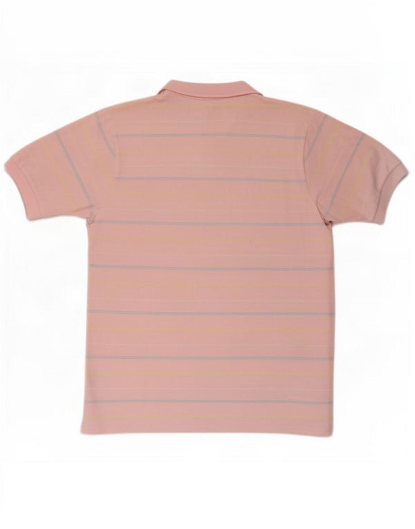 Penguin Womens Heritage Polo Shirt UK 16 Large Pink Striped Cotton