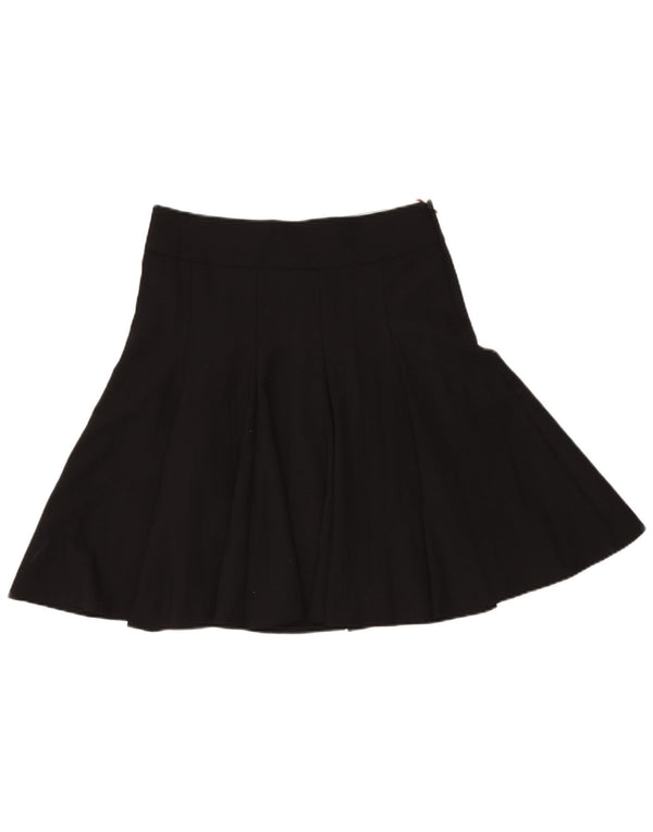 Tommy Hilfiger Womens Pleated Skirt US 8 Medium W32 Black Wool