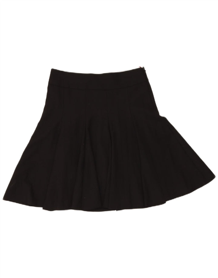 Tommy Hilfiger Womens Pleated Skirt US 8 Medium W32 Black Wool