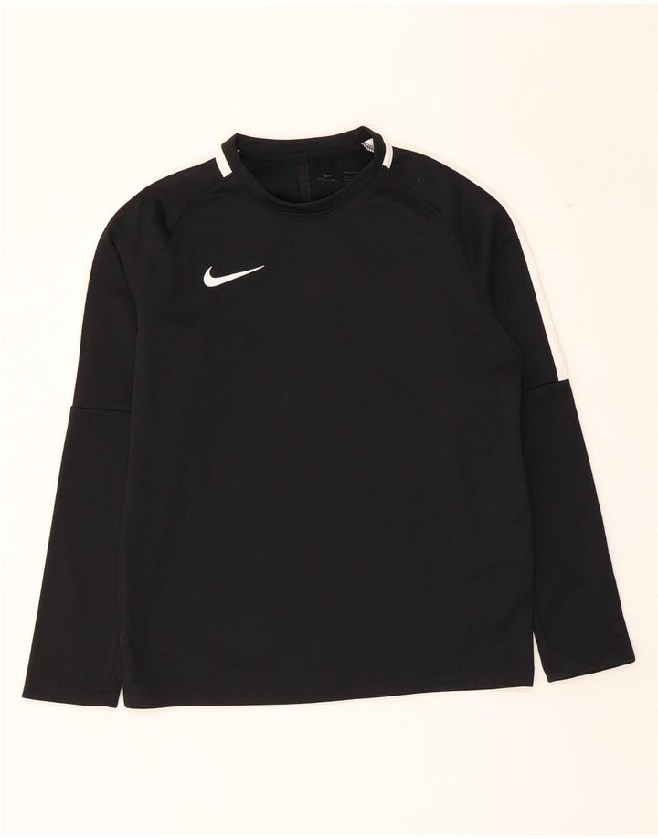NIKE Boys Dri Fit Sweatshirt Jumper 12-13 Years Large  Black Colourblock Vintage Nike and Second-Hand Nike from Messina Hembry 