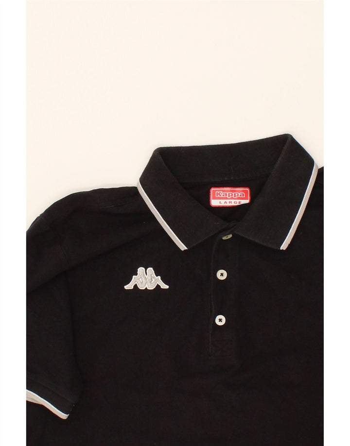 KAPPA Mens Polo Shirt Large Black Cotton Vintage Kappa and Second-Hand Kappa from Messina Hembry 