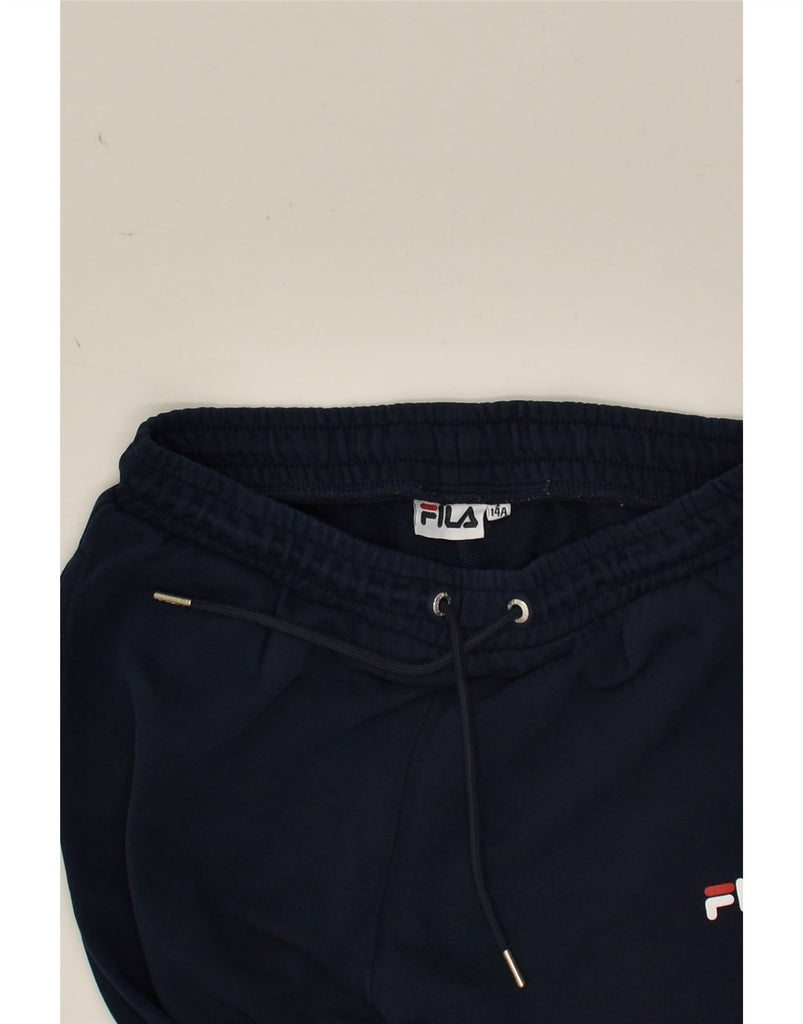 FILA Boys Tracksuit Trousers Joggers 13-14 Years Navy Blue Cotton | Vintage Fila | Thrift | Second-Hand Fila | Used Clothing | Messina Hembry 