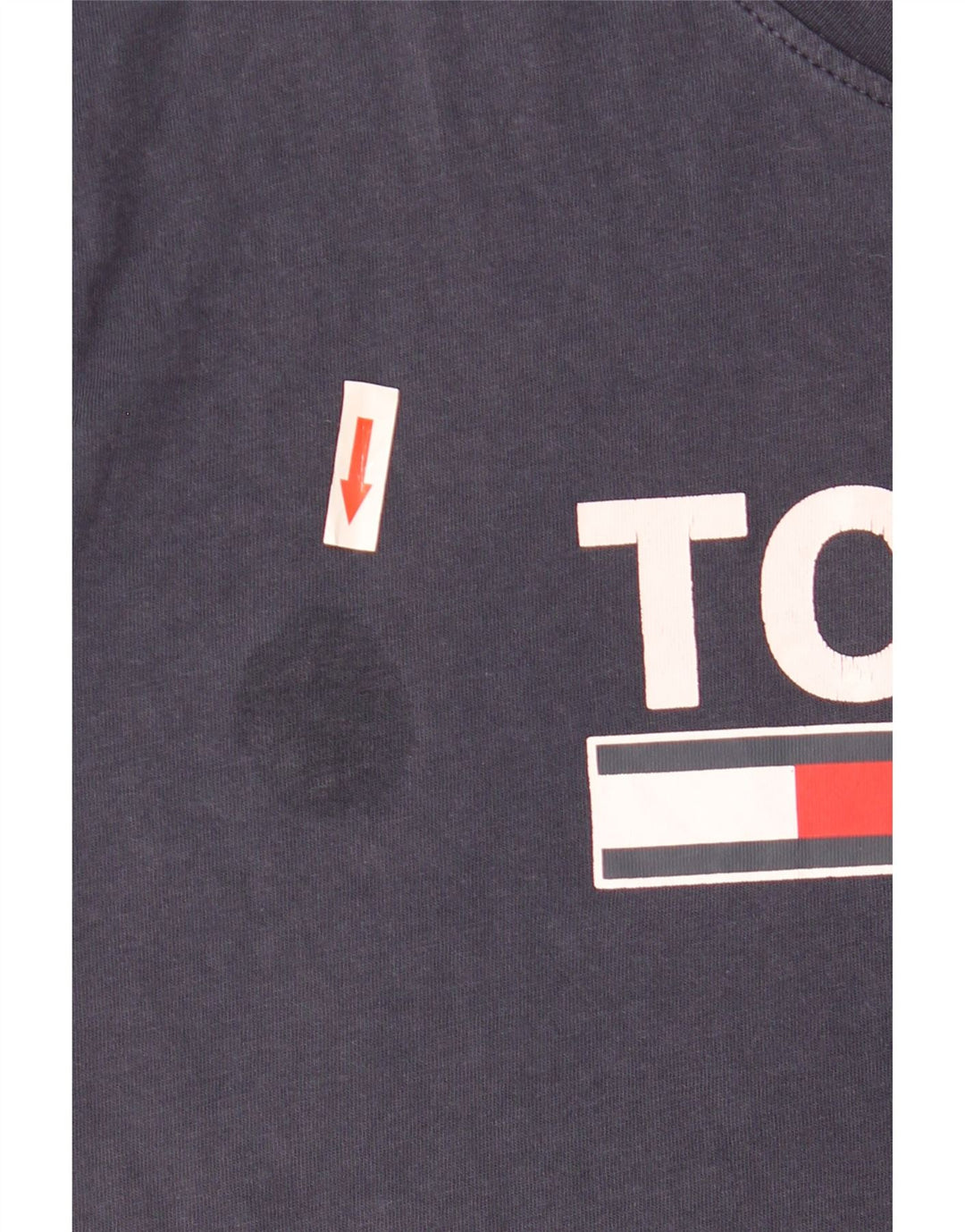 Tommy Hilfiger Mens Graphic T-Shirt Top Large Navy Blue Flecked