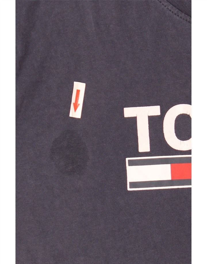 Tommy Hilfiger Mens Graphic T-Shirt Top Large Navy Blue Flecked