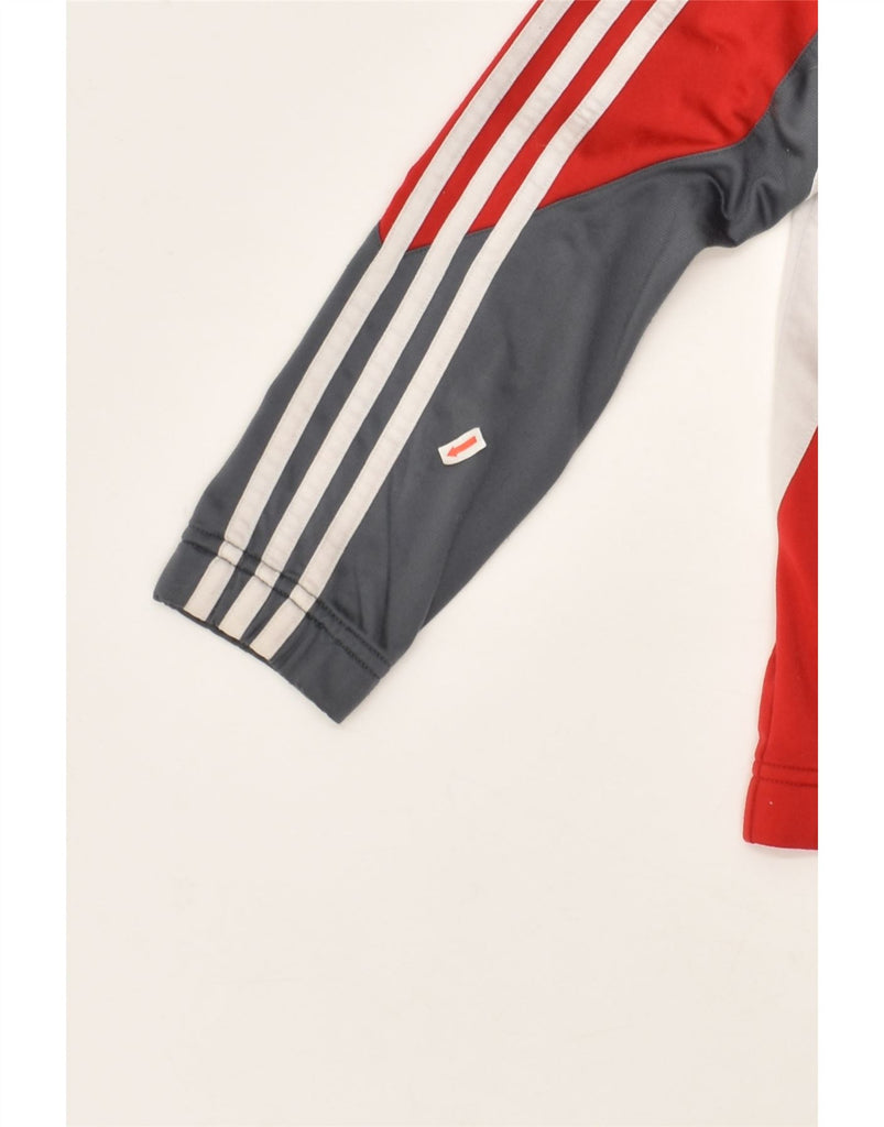 ADIDAS Boys Tracksuit Top Jacket 11-12 Years Red Colourblock Polyester | Vintage Adidas | Thrift | Second-Hand Adidas | Used Clothing | Messina Hembry 