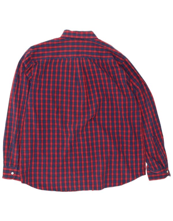 Dockers Mens Standard Fit Shirt XL Red Check Cotton