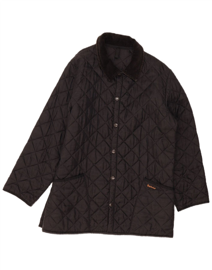 Barbour Mens LIDDESDALE Quilted Jacket UK 40 Large Black Nylon