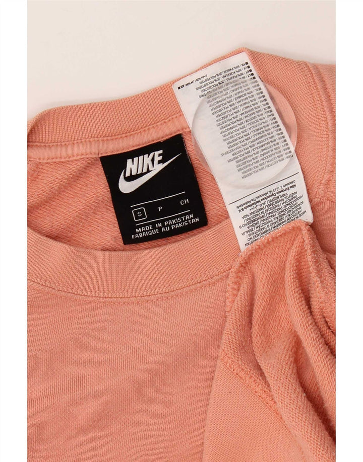 Nike Womens Oversized Sweatshirt Jumper UK 10 Small Pink Cotton