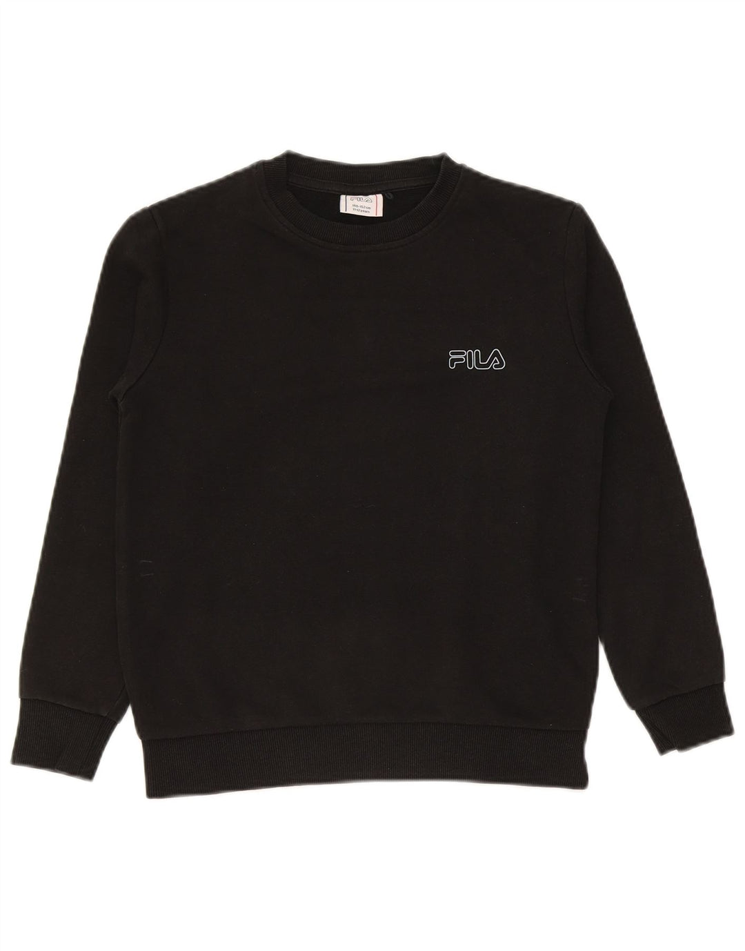 Fila Boys Sweatshirt Jumper 11-12 Years Black Cotton