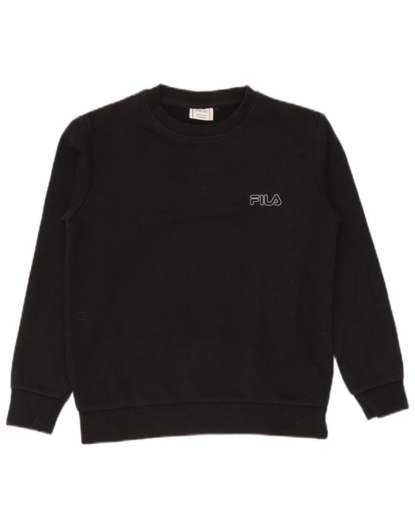 Fila Boys Sweatshirt Jumper 11-12 Years Black Cotton
