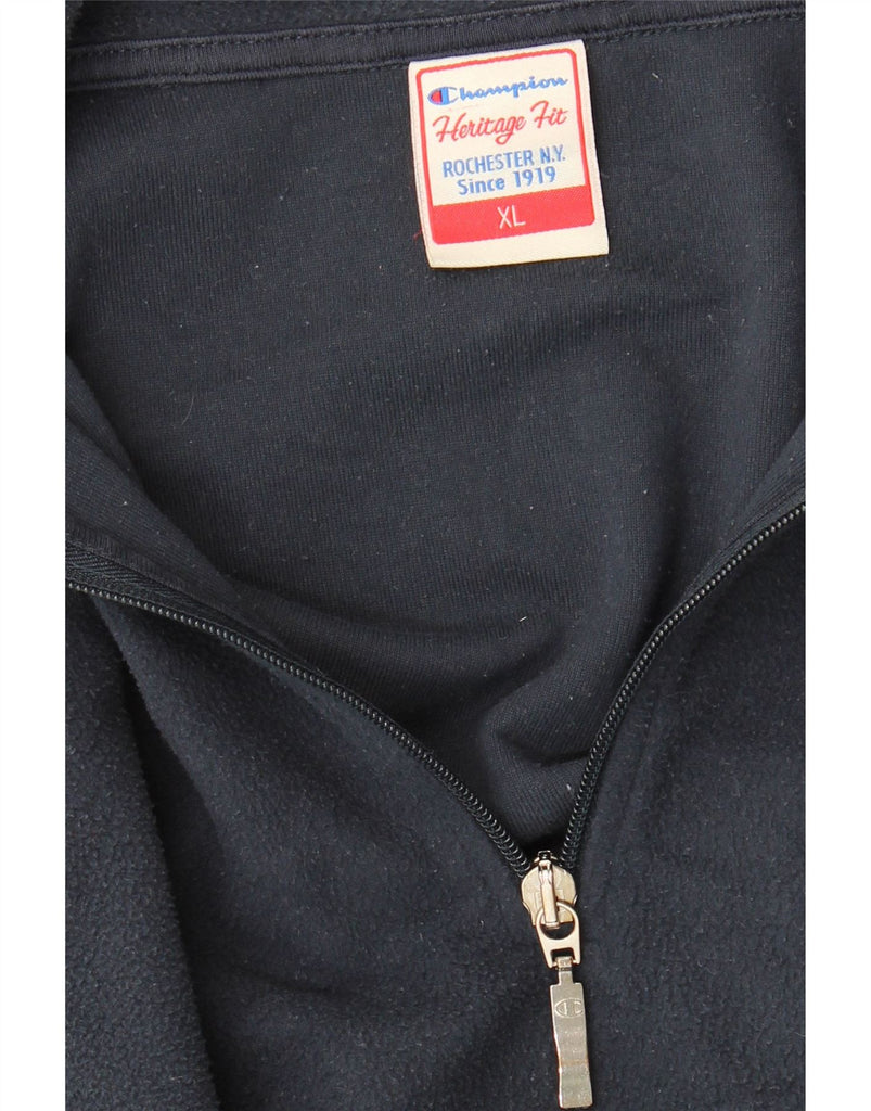 CHAMPION Womens Zip Neck Fleece Jumper UK 18 XL Navy Blue Vintage Champion and Second-Hand Champion from Messina Hembry 