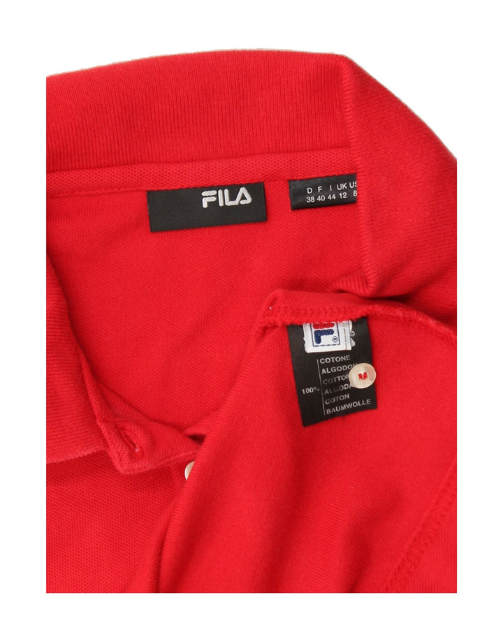 FILA Womens Sleeveless Polo Shirt UK 12 Medium Red Cotton Vintage Fila and Second-Hand Fila from Messina Hembry 