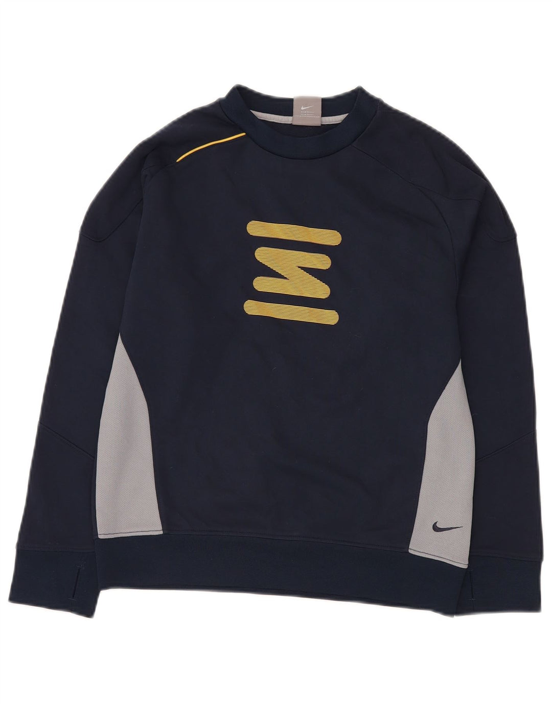 NIKE Boys Sweatshirt Jumper 10-11 Years Medium Navy Blue Colourblock
