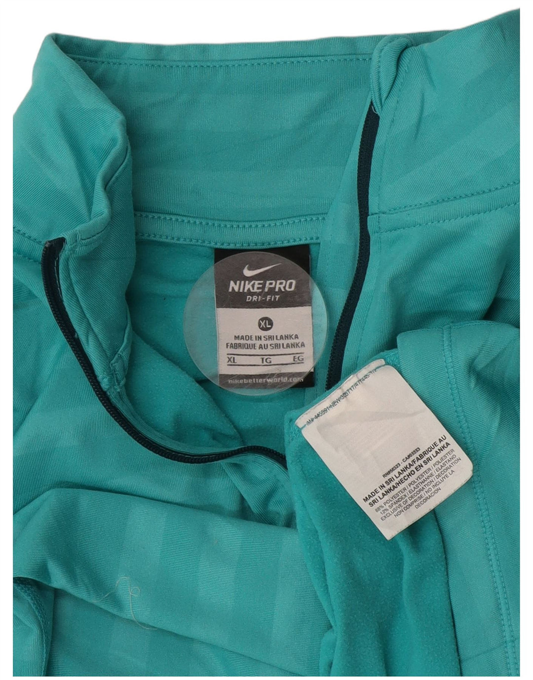 Nike Womens Dri Fit Zip Neck Pullover Tracksuit Top UK 18 XL Blue Striped