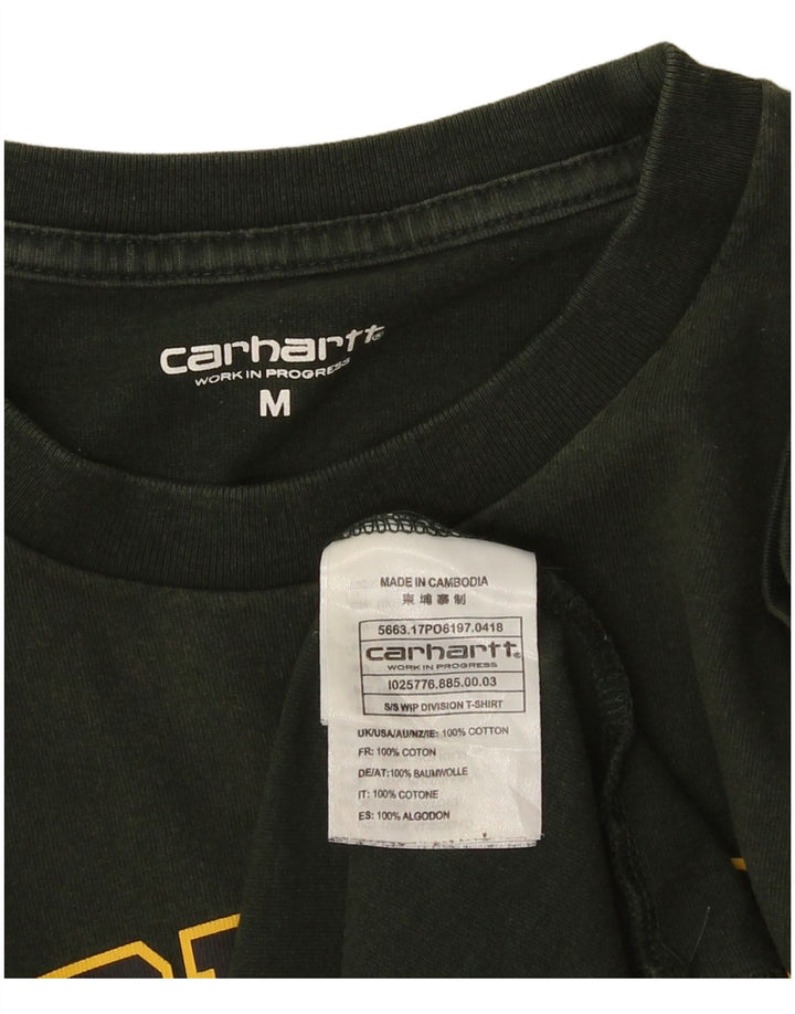 CARHARTT Mens Graphic T-Shirt Top Medium Green Cotton