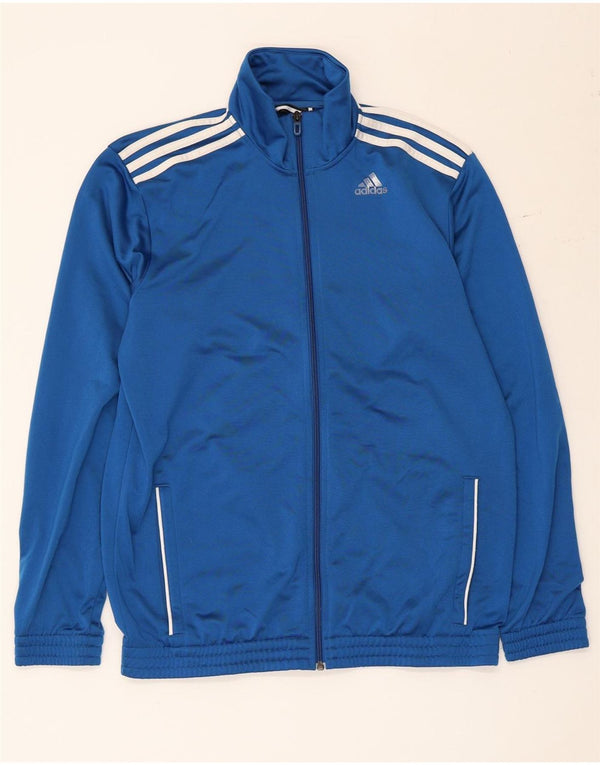 Adidas Mens Tracksuit Top Jacket UK 42/44 Large Blue Polyester