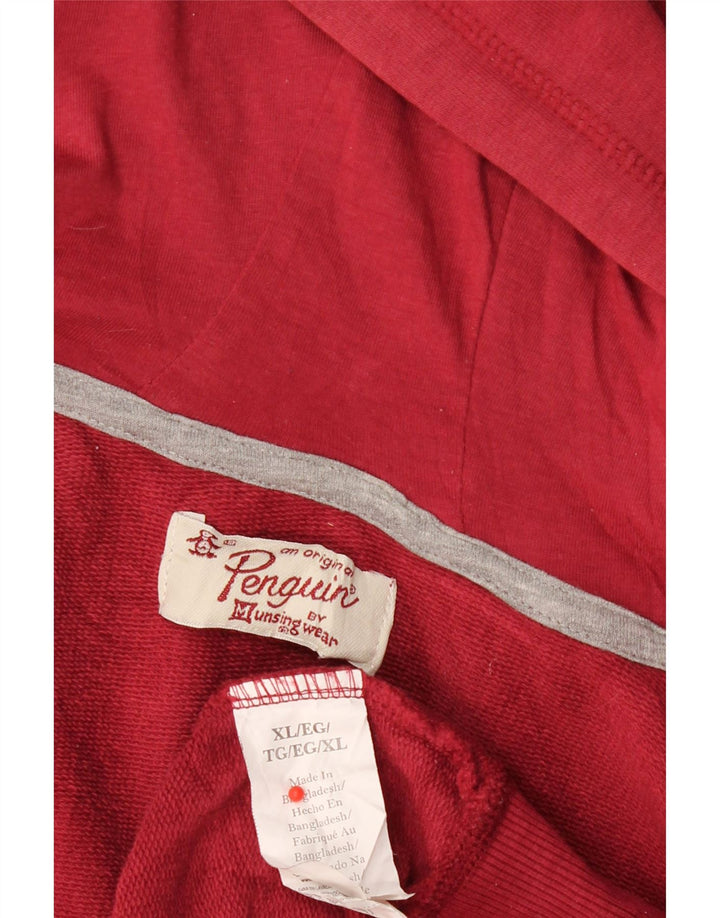 PENGUIN Womens Zip Hoodie Sweater UK 18 XL Red Cotton Vintage Penguin and Second-Hand Penguin from Messina Hembry 