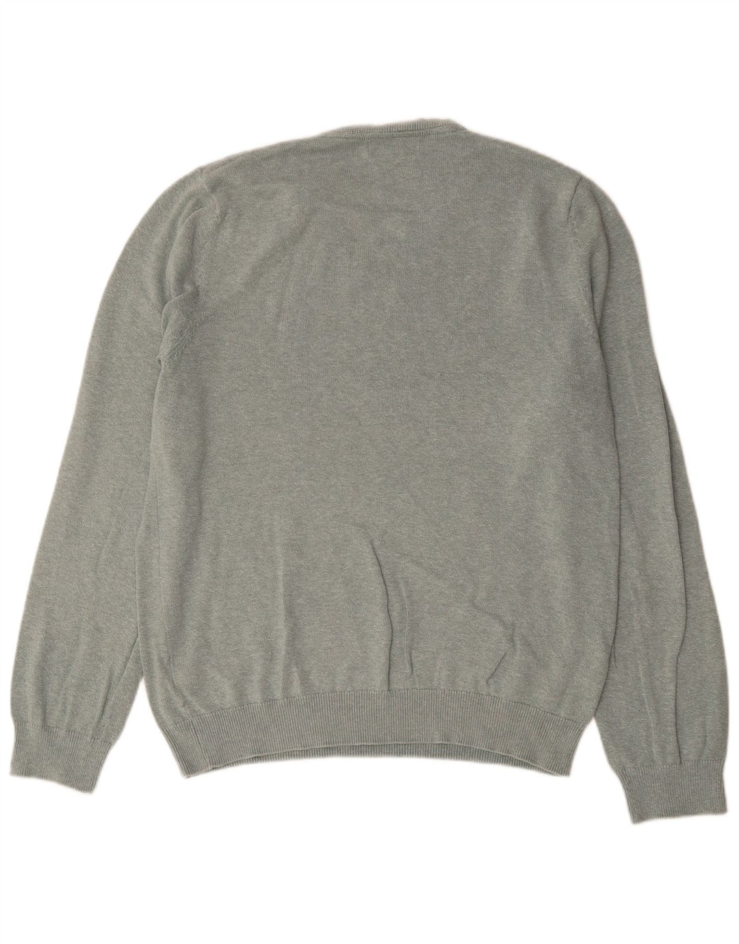 Marks & Spencer Mens V-Neck Jumper Sweater Large Green Cotton