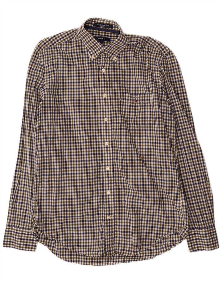 Gant Mens Regular Fit Shirt Medium Green Gingham Cotton