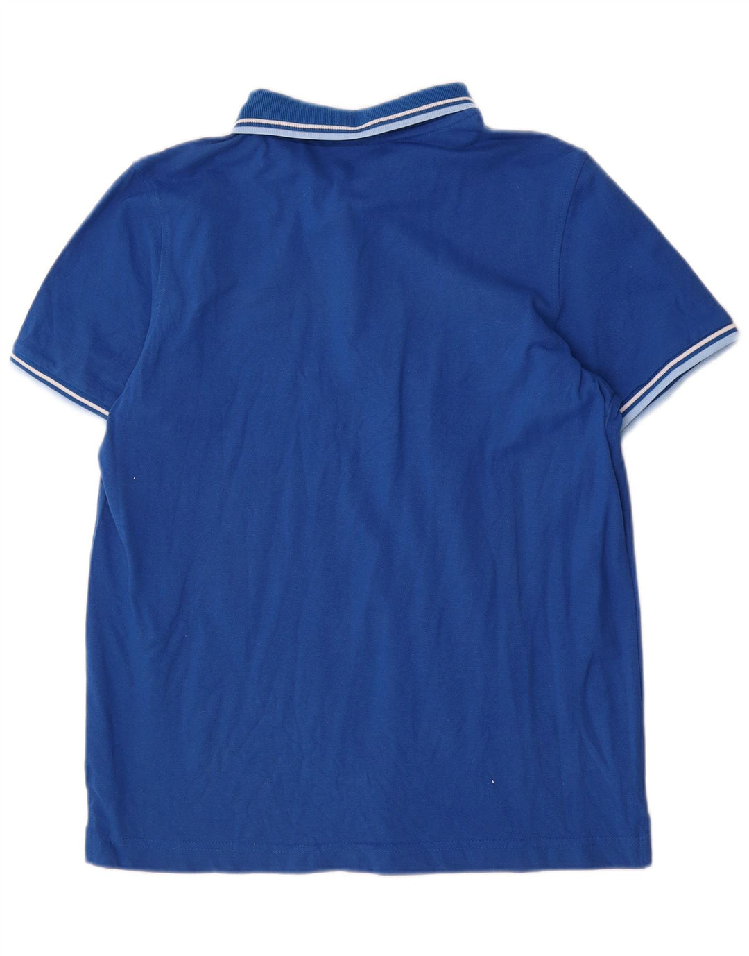 Lotto Mens Polo Shirt Large Blue Striped Cotton