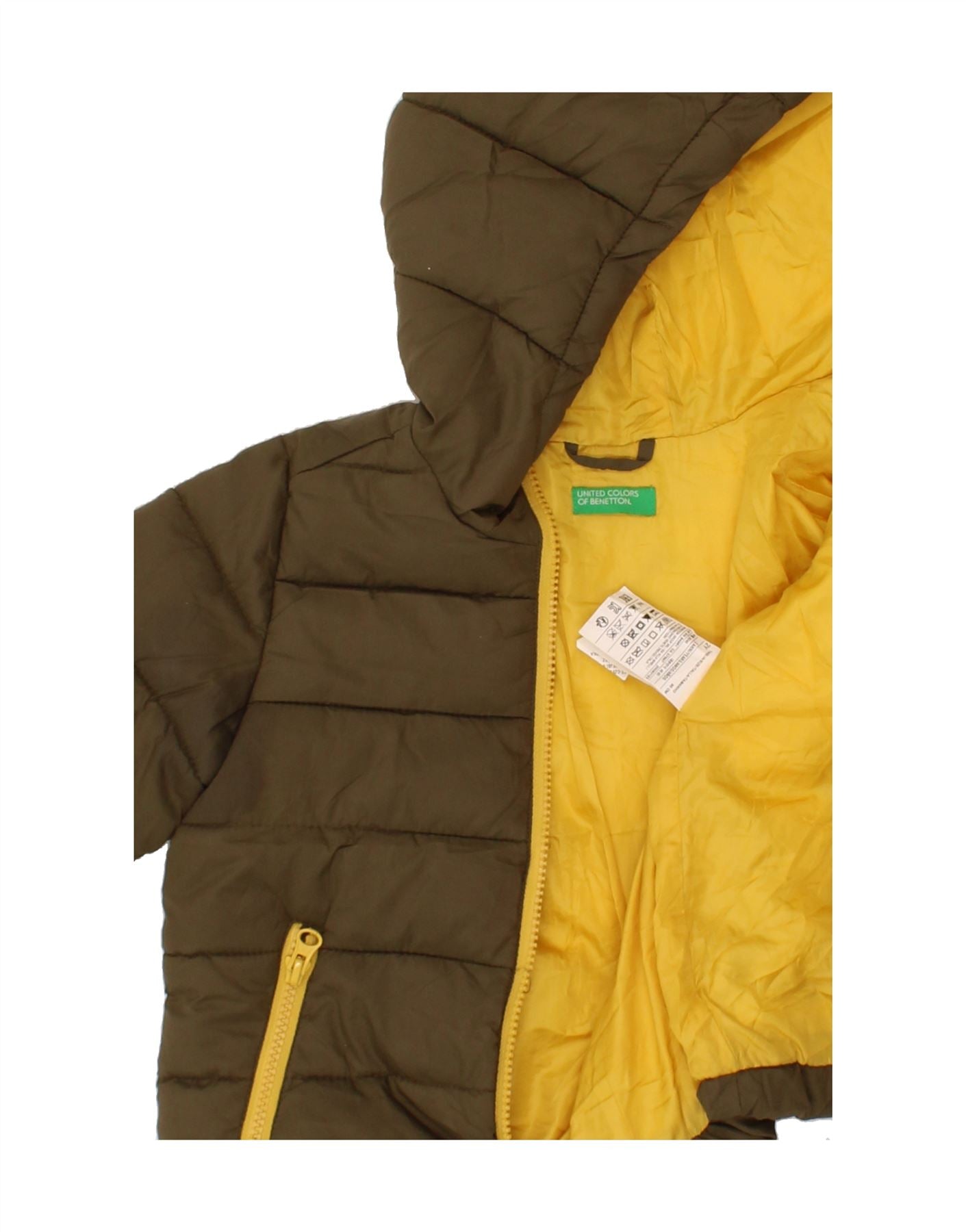 BENETTON Baby Boys Hooded Padded Jacket 18-24 Months Khaki