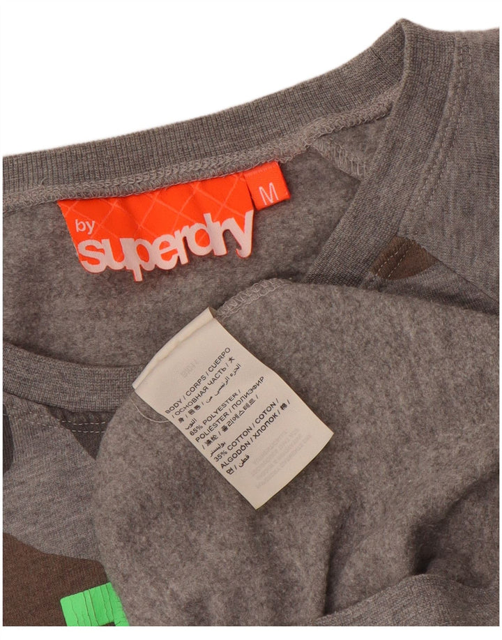 Superdry Mens Graphic Sweatshirt Jumper Medium Grey Camouflage Polyester