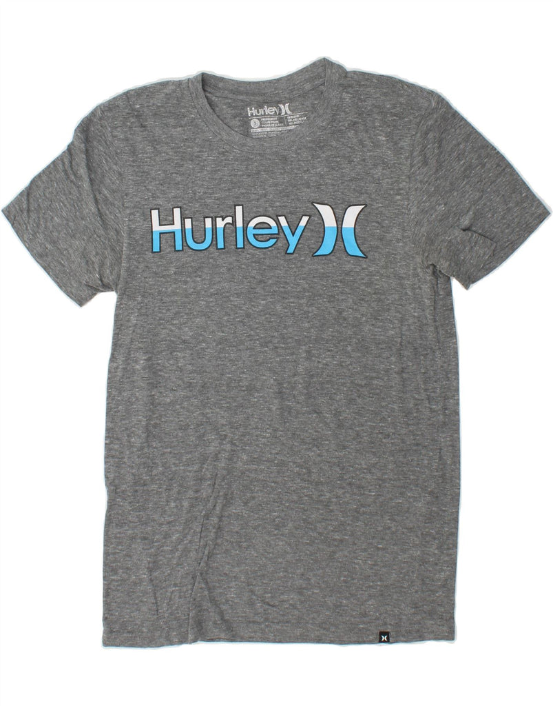 HURLEY Mens Premium Fit Graphic T-Shirt Top Small Grey Flecked Polyester Vintage Hurley and Second-Hand Hurley from Messina Hembry 