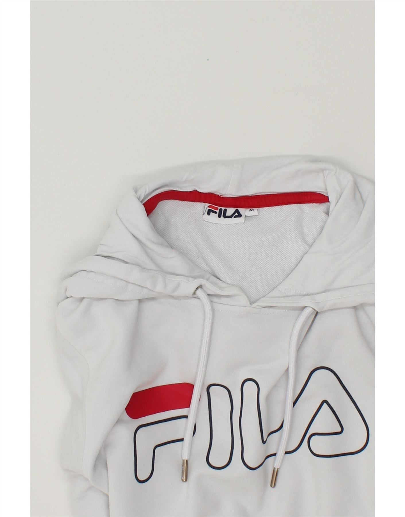 Sudadera con capucha y grafico de mujer FILA talla 14 del Reino Unido algodon color blanco mediano