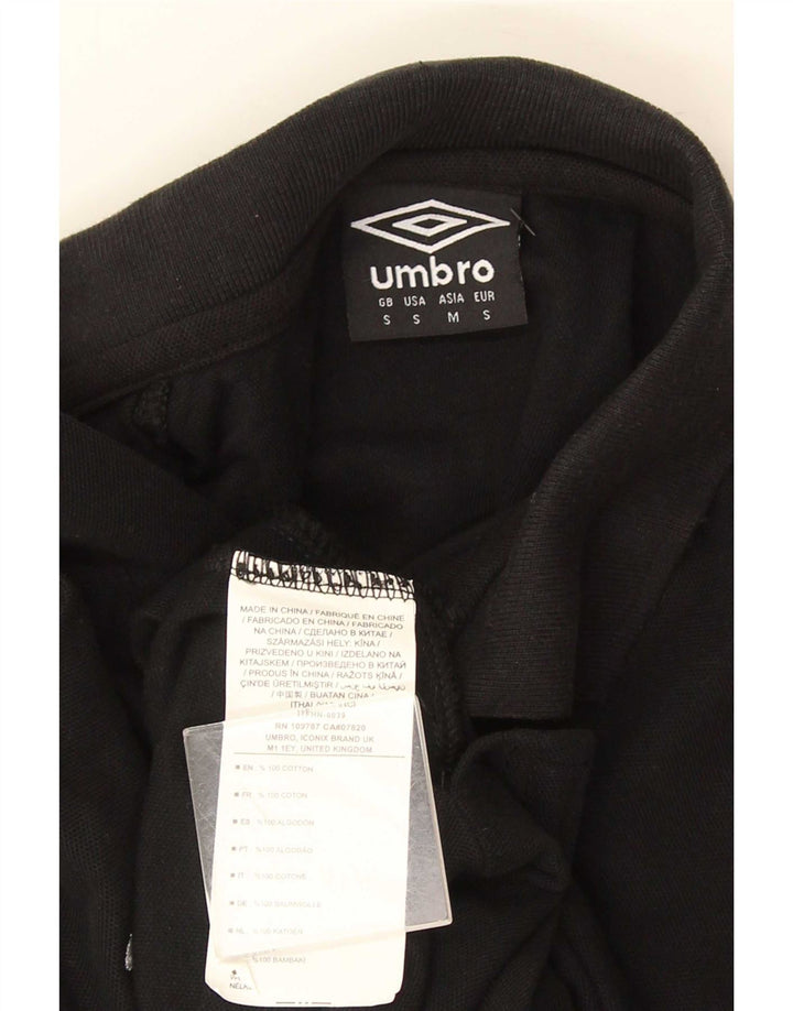 Umbro Mens Polo Shirt Small Black Cotton
