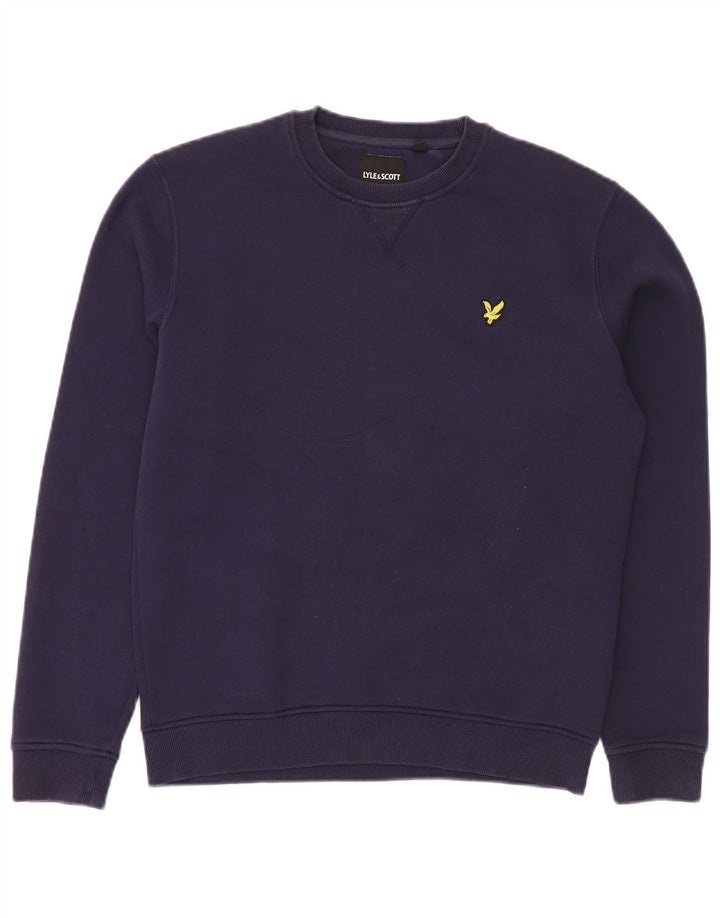 Lyle & Scott Mens Sweatshirt Jumper Small Navy Blue Cotton