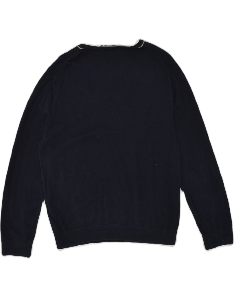 NAUTICA Mens V-Neck Jumper Sweater XL Black Cotton | Vintage Nautica | Thrift | Second-Hand Nautica | Used Clothing | Messina Hembry 