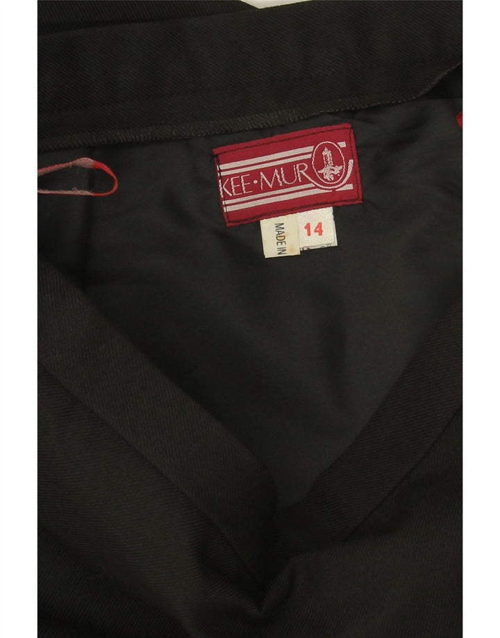 Vintage Womens Pencil Skirt UK 14 Medium W28 Black Polyester