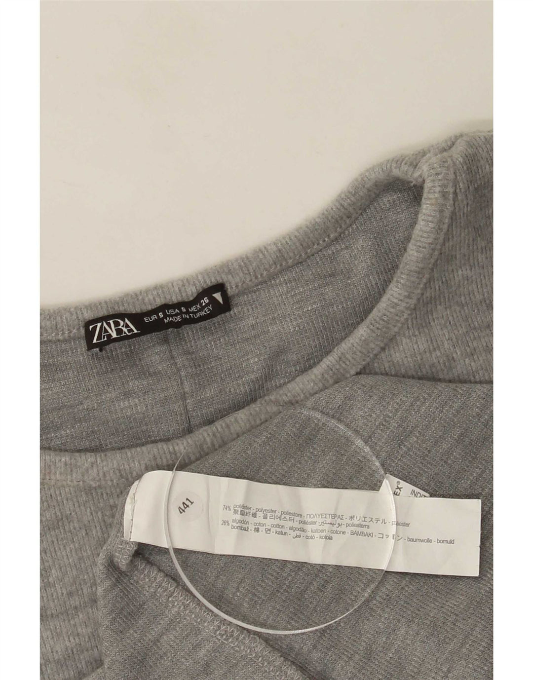 Zara Womens Basic Dress UK 8 Small Grey Polyester