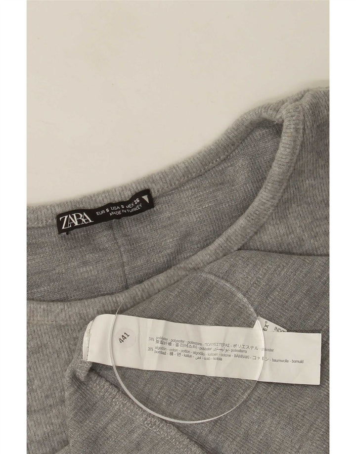 Zara Womens Basic Dress UK 8 Small Grey Polyester