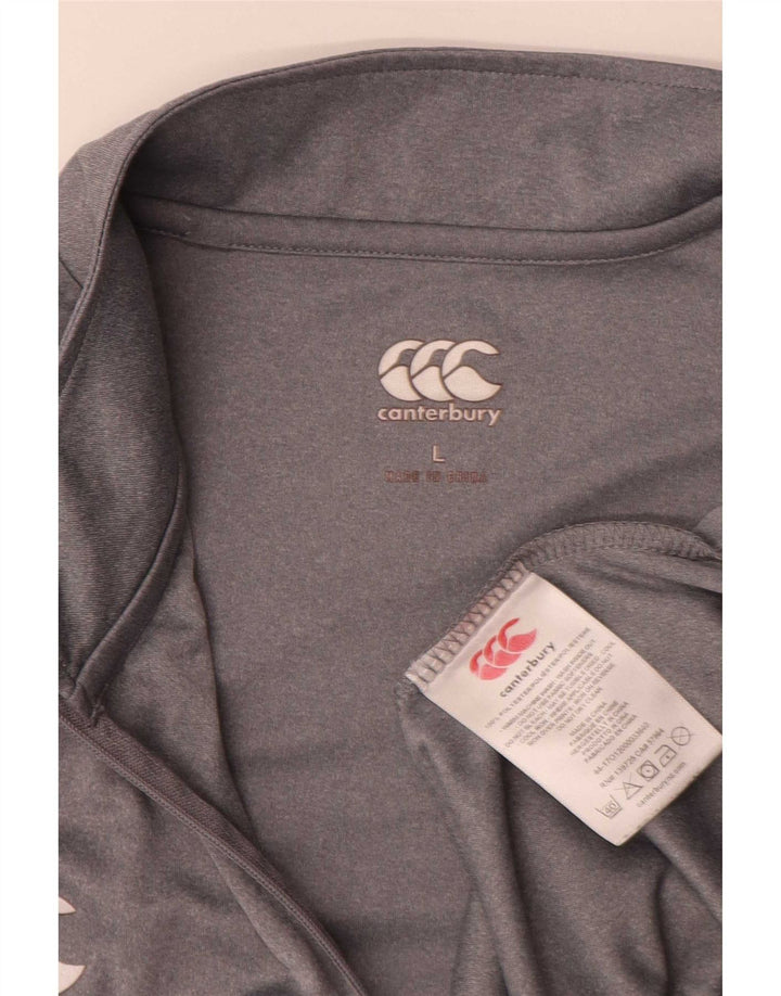 Canterbury Mens Zip Neck Pullover Tracksuit Top Large Grey Polyester